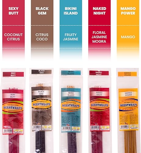 Miniatura 9 de Hem - Paquete variado de varillas de incienso 12 varillas x 10 unidades 120 varillas dobladillo Scentwrap de 11 pulgadas natural sumergido a mano