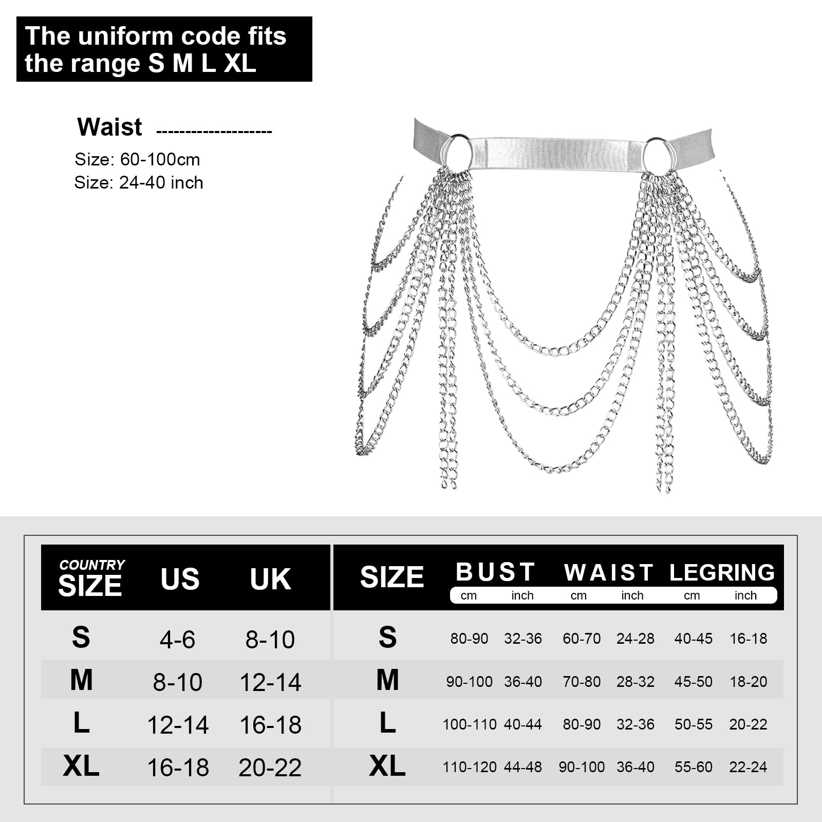 Femmes Sexy Porte-jarretelles En Cuir Harnais Taille Jambe Harnais Gothique Bijoux Corps Chaîne Punk En Cuir Gothique Taille Ceinture Vêtements Acce