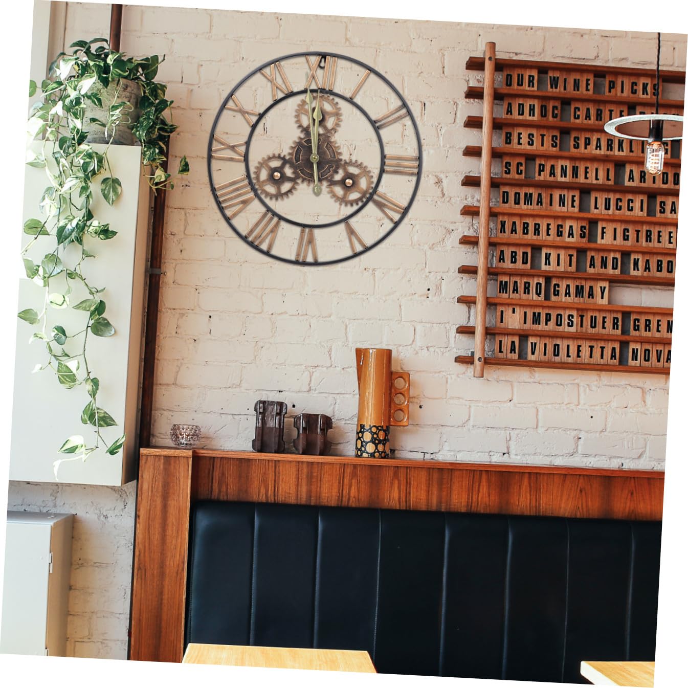 Reloj de Pared Redondo de Hierro Estilo Industrial Americano para Decoración de Sala y Dormitorio