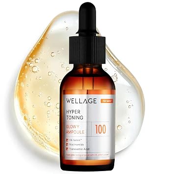 WELLAGE Hyper Toning Glowy Ampoule for face, korean skin care, glutathoine, vitamin c, spot correcting, blemishes skin, acne scars, tone up skin, 1.01 fl.oz