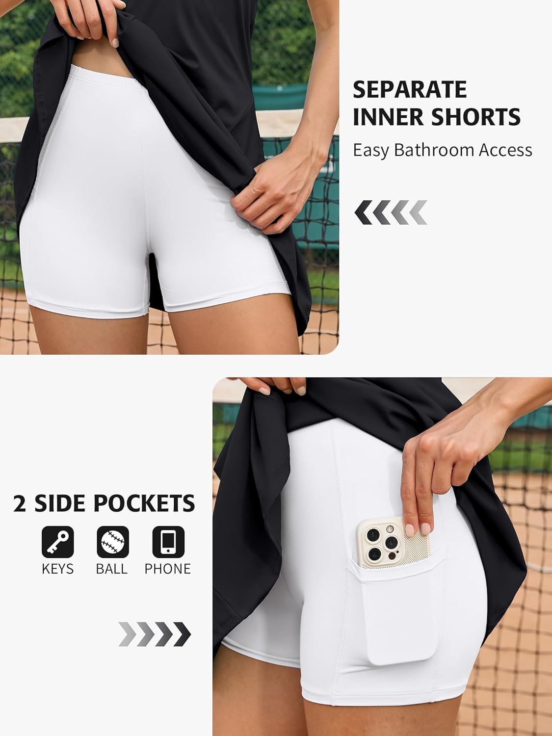 ATTRACO Tennis Dress for Women with Shorts and Bra Cutout Back Summer Athletic Golf Dresses - Image 5