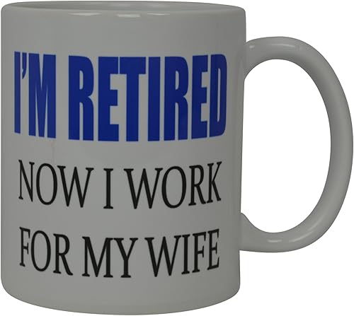 Miniatura 2 de Rogue River Tactical Taza de café divertida con texto en inglés "Husband Retired Now I work For My Wife", gran idea de regalo para hombres o