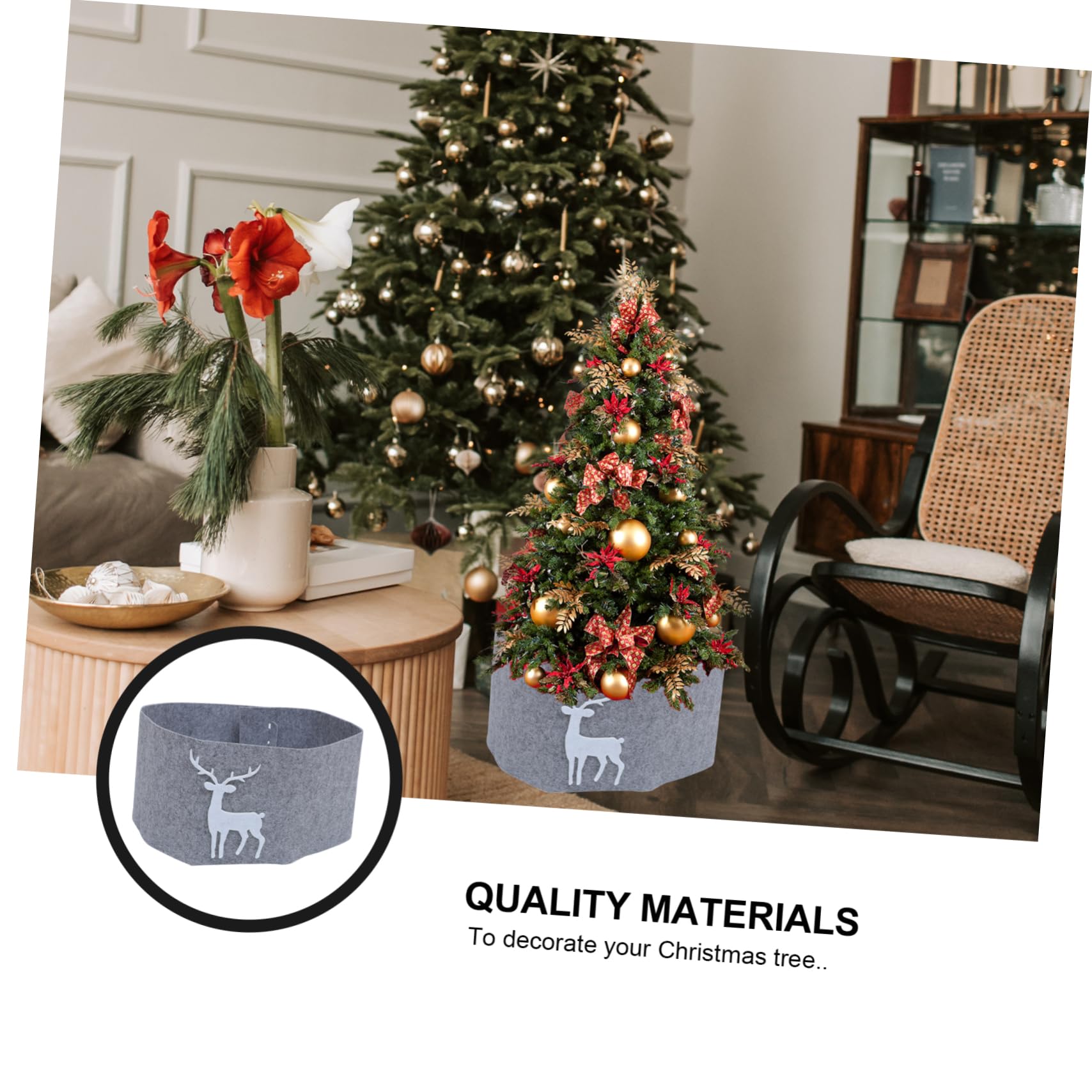 Alipis 3 Piezas Falda De Árbol De Navidad Árbol De Navidad Artificial Luces De Hortensias De Hadas Luz De Hadas Luces De Decoración del Hogar Adornos Navideños Felpa Paño Grey