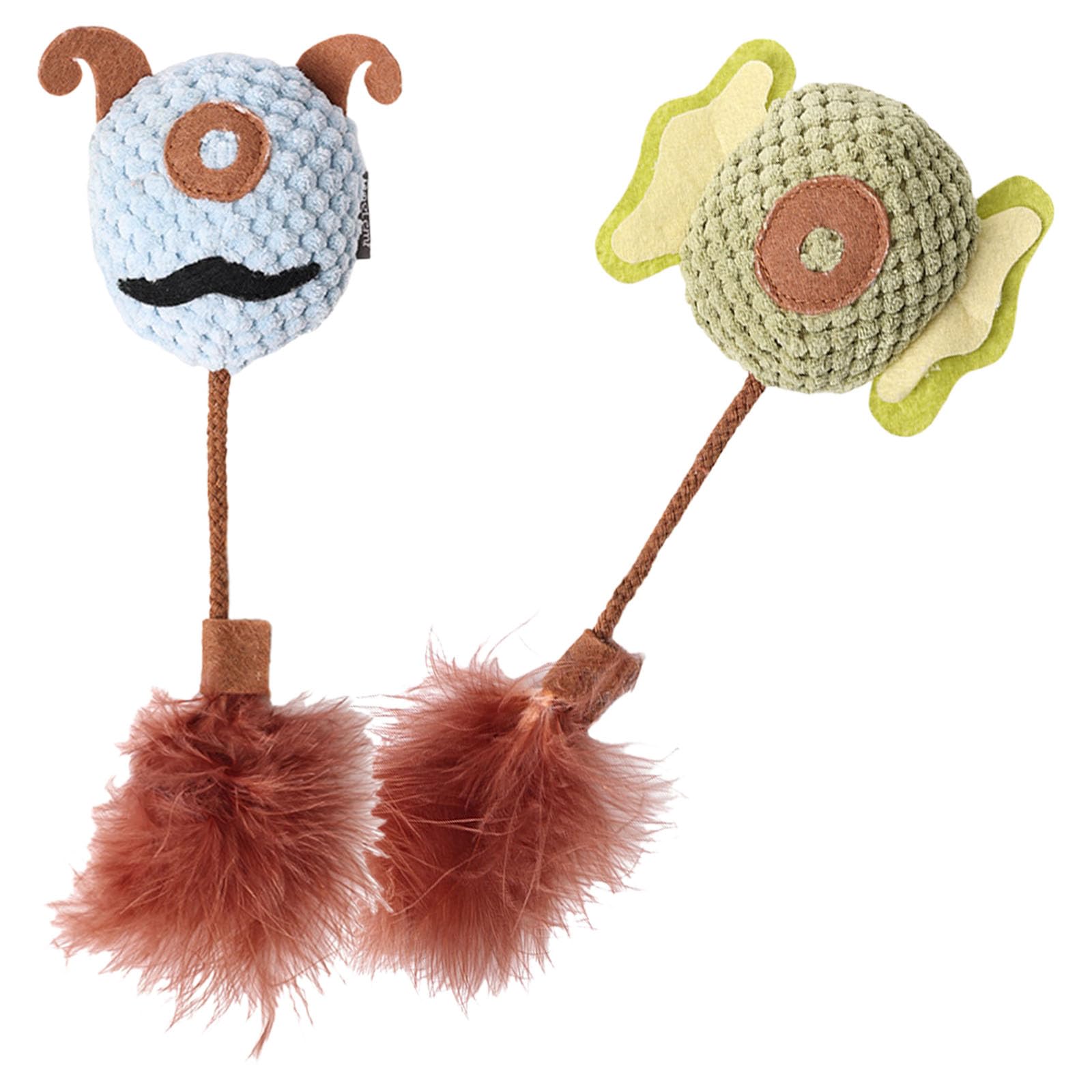 oringnat Halloween Catnips for Cats Chewing Toy Funny Teething Molar Chew Toy Exercise Teaser Feathered Toy for