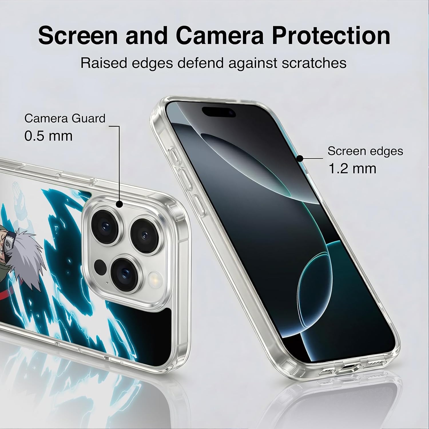 Head Case Designs Officially Licensed Naruto Shippuden Kakashi Hatake Character Art Gel Case [Military Grade Protection] Compatible with Apple iPhone 16 Pro Max and Compatible with MagSafe