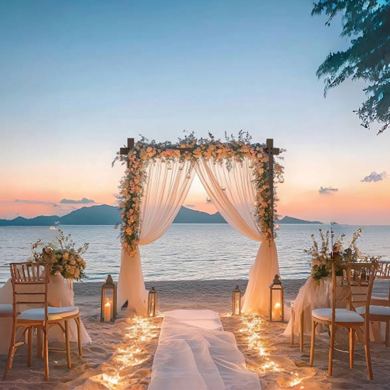 Hochzeitsbogen aus Holz, rustikaler Hochzeitsbogen für Zeremonien, Strand, Rasen, Garten, Abschlussfeiern, Hintergrundständer, Hochzeitslaube für Gartenpartys, drinnen und draußen