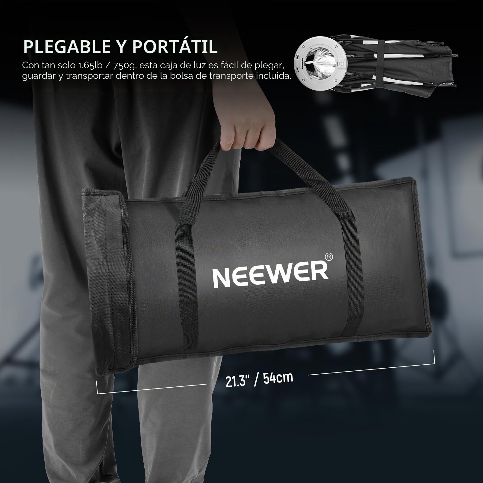 NEEWER Kit Octogonal Softbox de 17.7 Pulgadas, Caja Suave parabólica con difusores de luz para Estudio, fotografía, grabación de Video, iluminación de transmisión, Compatible con Aputure 120d