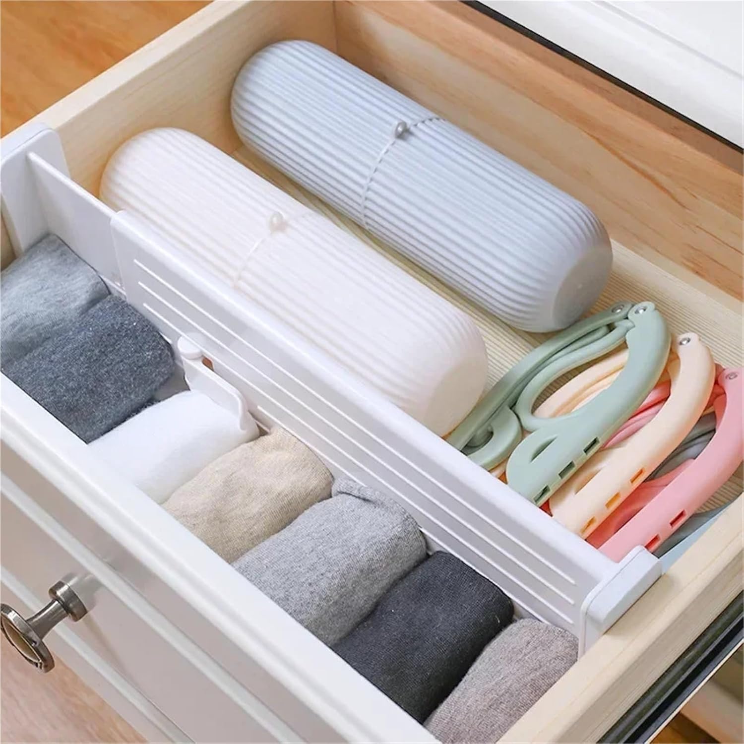 1/4pcs Drawer Dividers Adjustable Kitchen Expansion Contraction Combination Organizer Plastic For Clothes(Gray 1pcs)