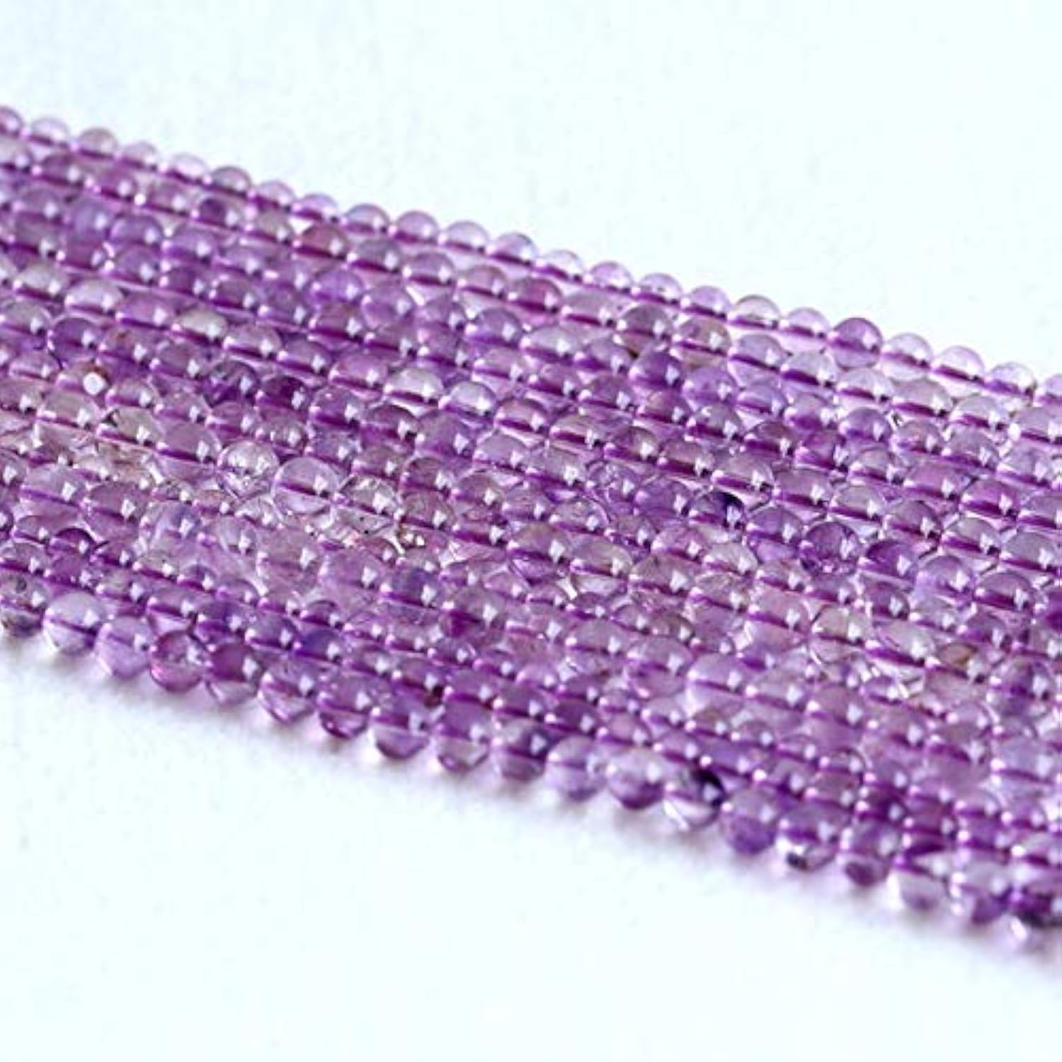 Super 7 perles 6.5mm en quartz lavande pour la création de bracelets de lithothérapie