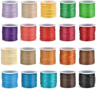 20 Colors Wax String for Bracelet Making, Waxed Thread Bracelet Cord, Waxed Polyester Cord Bracelet Rope for Jewelry Making, DIY Bracelets, Necklace Making and Macrame