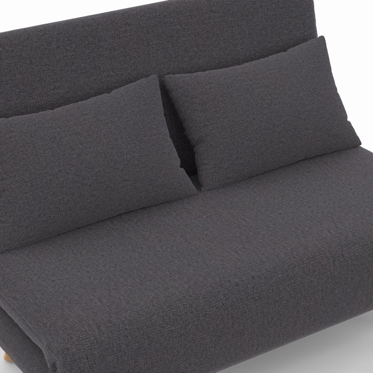 IDMarket - Sofá convertible Romeo cama supletoria 2 plazas 120 x 190 cm Tela Gris Antracita