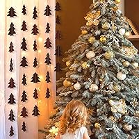 Vista 3 de Kit de guirnalda de árbol de Navidad de papel brillante para decoración de fiesta en el hogar (marrón)