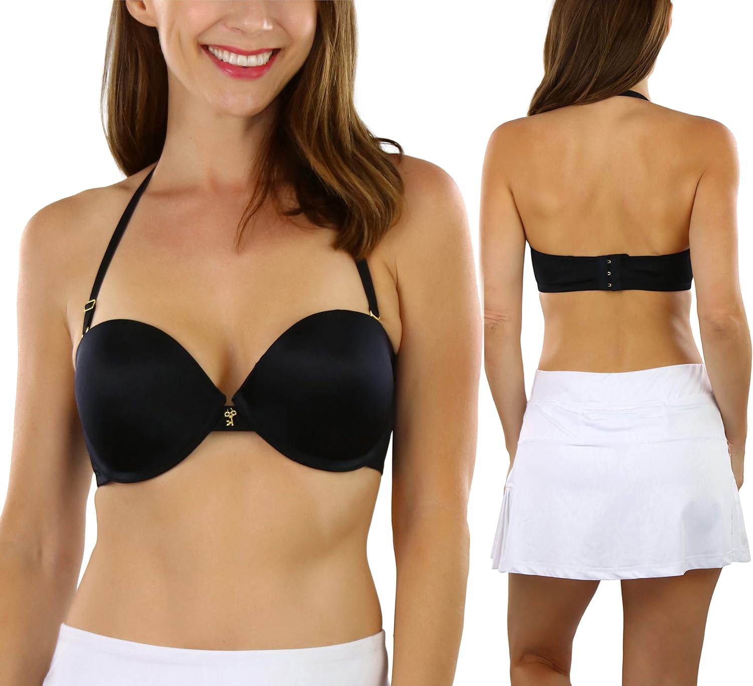 ToBeInStyle Women’s Deep Plunge U-Shaped V-Bra Convertible Supportive w/Padded Cups & Low Open Back - Image 6