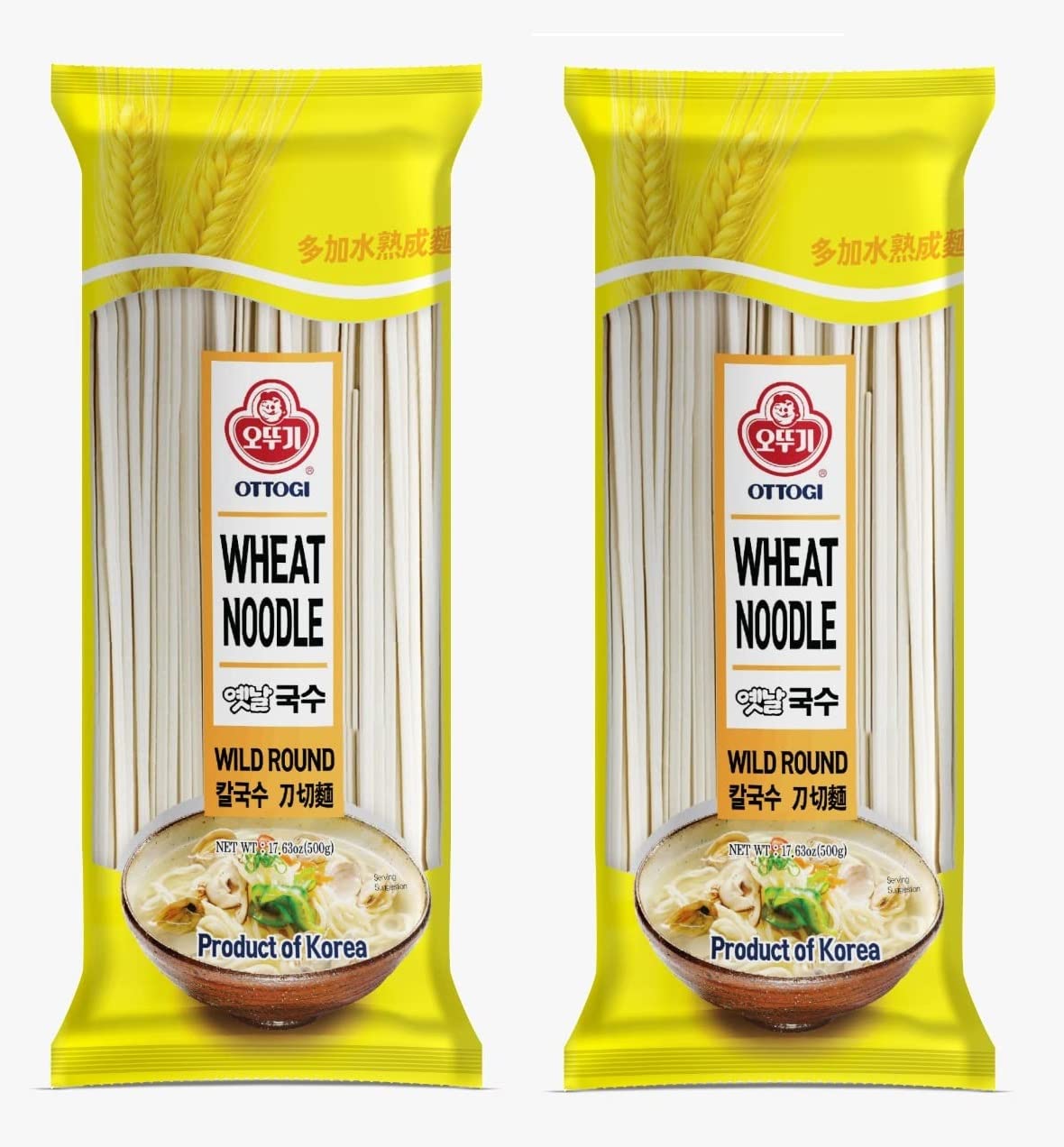 Ottogi Wheat Noodle Wild Round Authentic Korean Wheat Noodle 1000 g