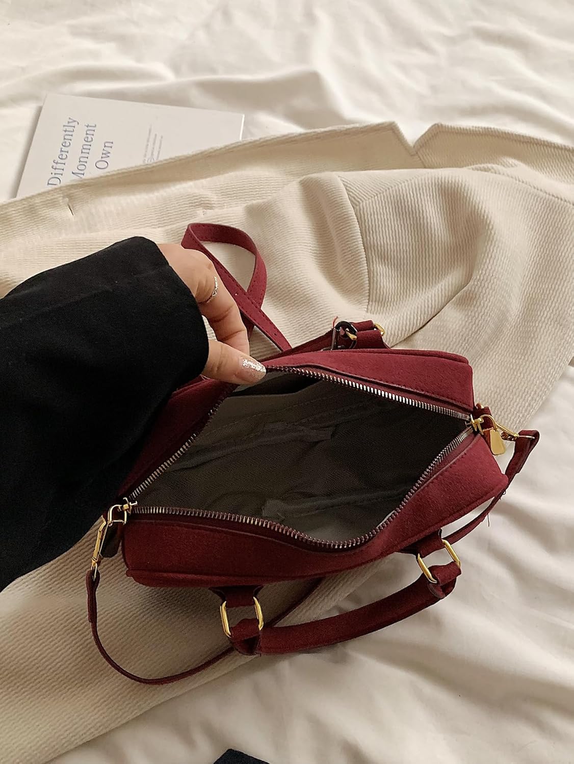 Min min Vintage Suede Crossbody Bags for Women,Hobo bags and Designer handbags,mini purses for women,Small shoulder bag