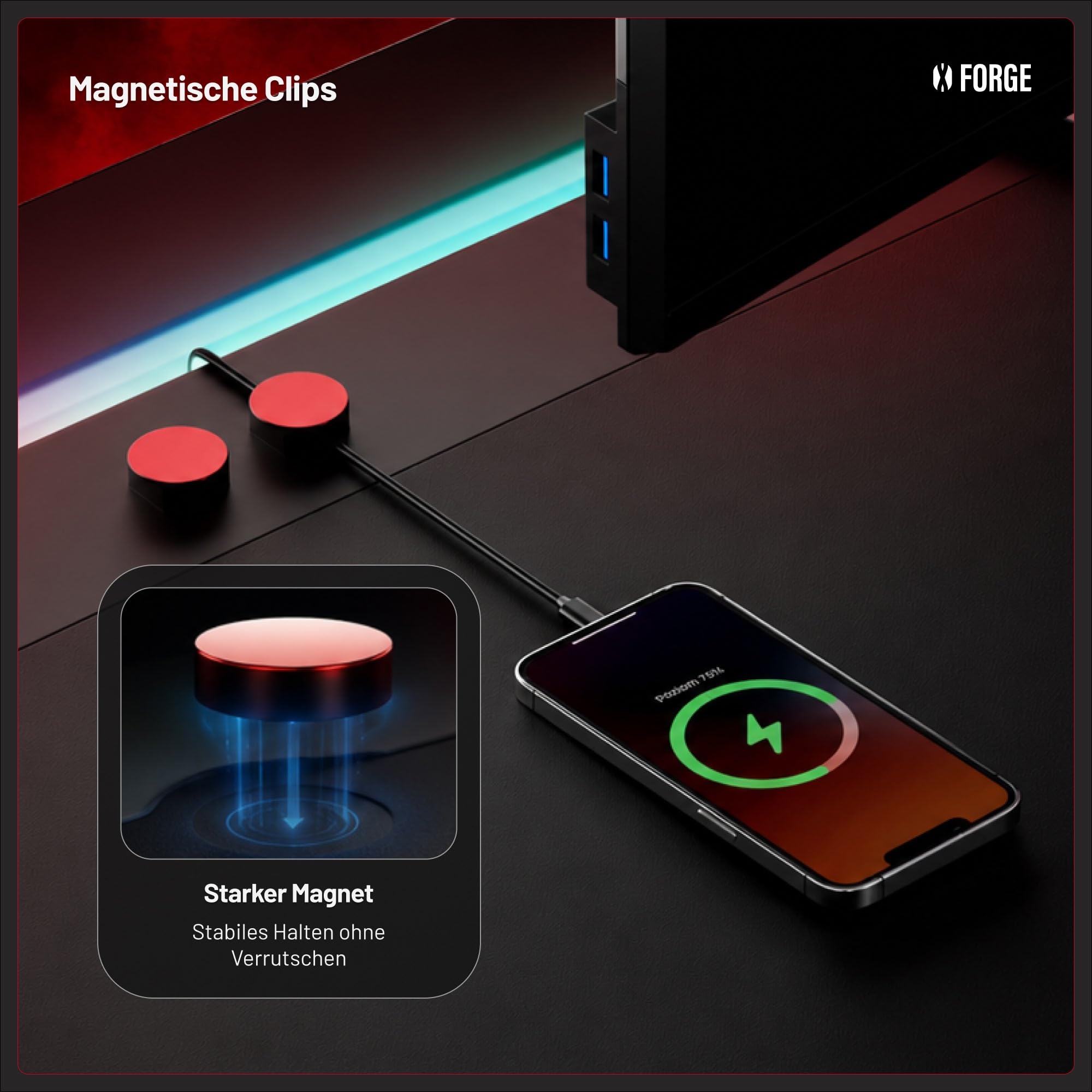 Diablo Gaming Schreibtisch höhenverstellbar Gaming Tisch RGB LED, 140x70 cm | Computertisch, PC Tisch elektrisch höhenverstellbar, Kabelmanagement, Headsethalter, Getränkehalter, ergonomische Tischplatte