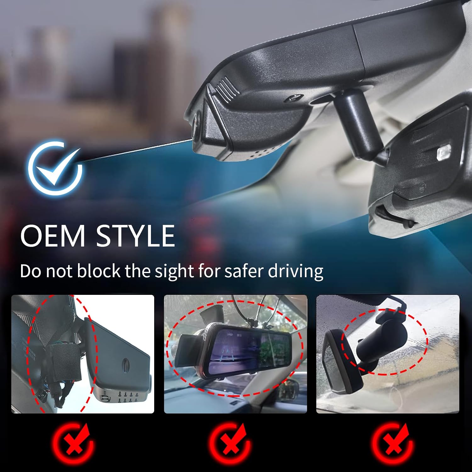 mangoal STARVIS 2 Front 4K HDR Dash Cam IMX678, Custom Fit for Buick Lacrosse 2014-2019(Model B), 5GHz WiFi, GPS, 64GB Card