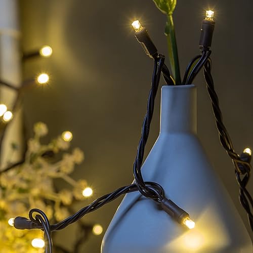 Miniatura 5 de YULETIME UL - Cadena de luces de construcción de una sola pieza, altamente resistente al agua, no desmontable, juego de luces navideñas, 5 mm Blanco