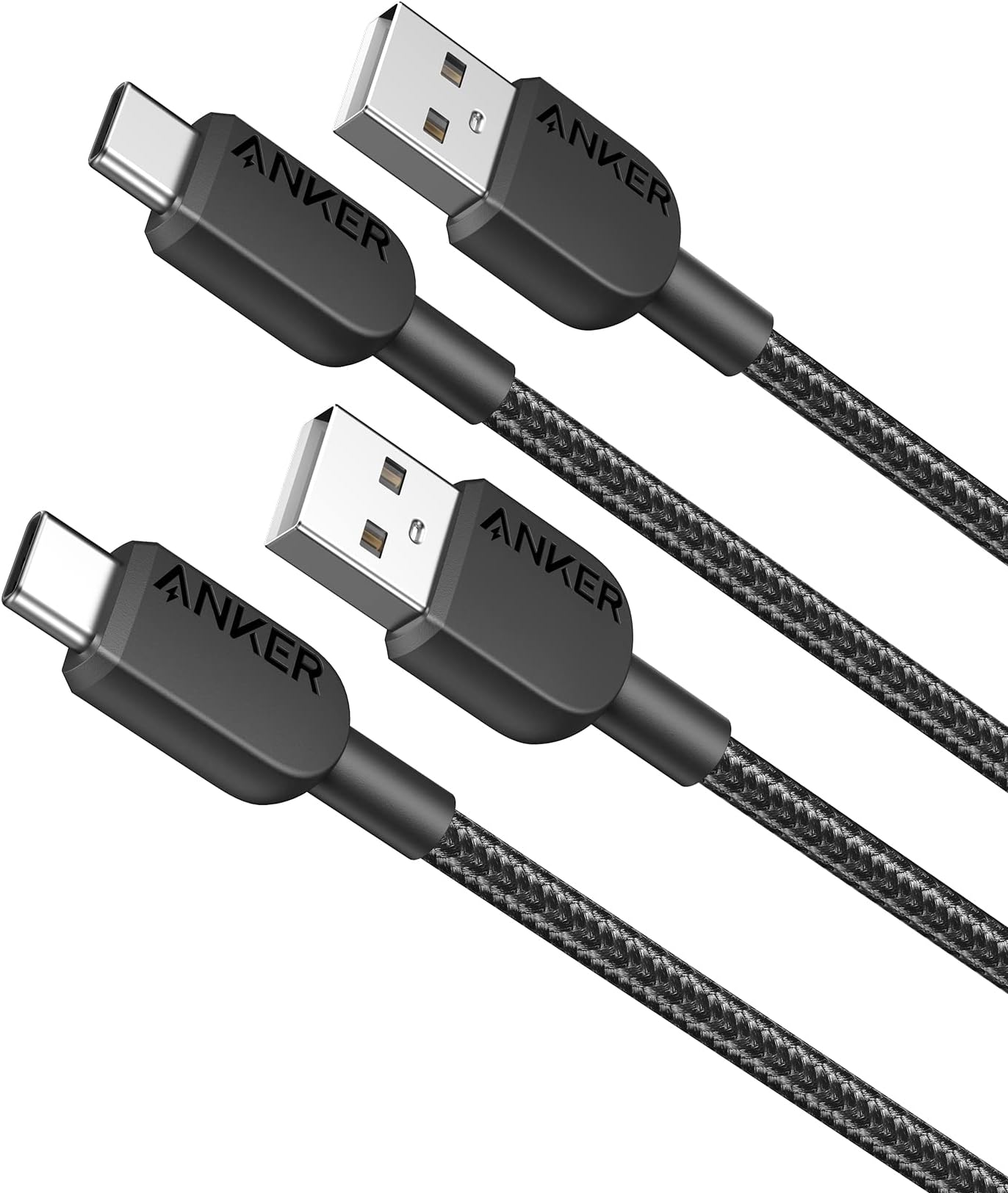 Anker USB A to USB C Cable, Charger Cord (2 Pack, 3FT), for iPhone 17 Series,Samsung Galaxy Note 10/S10+ S10, LG V30 (Black)