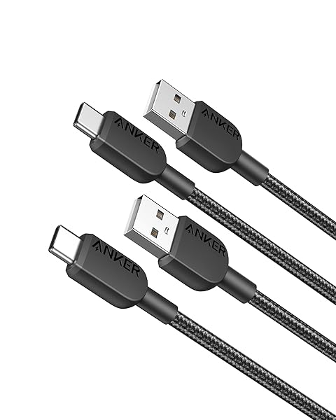 Anker USB A to USB C Cable, Charger Cord (2 Pack, 3FT), for iPhone 17 Series,Samsung Galaxy Note 10/S10+ S10, LG V30 (Black)