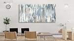 Shoci Large Abstract Wall Art - Gray Blue Beige Canvas Wall Decor Pictures Contemporary Light Grey Painting Prints Modern Graffiti Artwork for Living Room Bedroom Home Office Decoration 73.5 X 147 CM