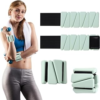 Wrist Ankle Weights Set of 2(1 lb Each) Adjustable Silicone Wearable Weights for Women & Men, Suitable for Yoga, Pilates, Running, Walking & Home Fitness