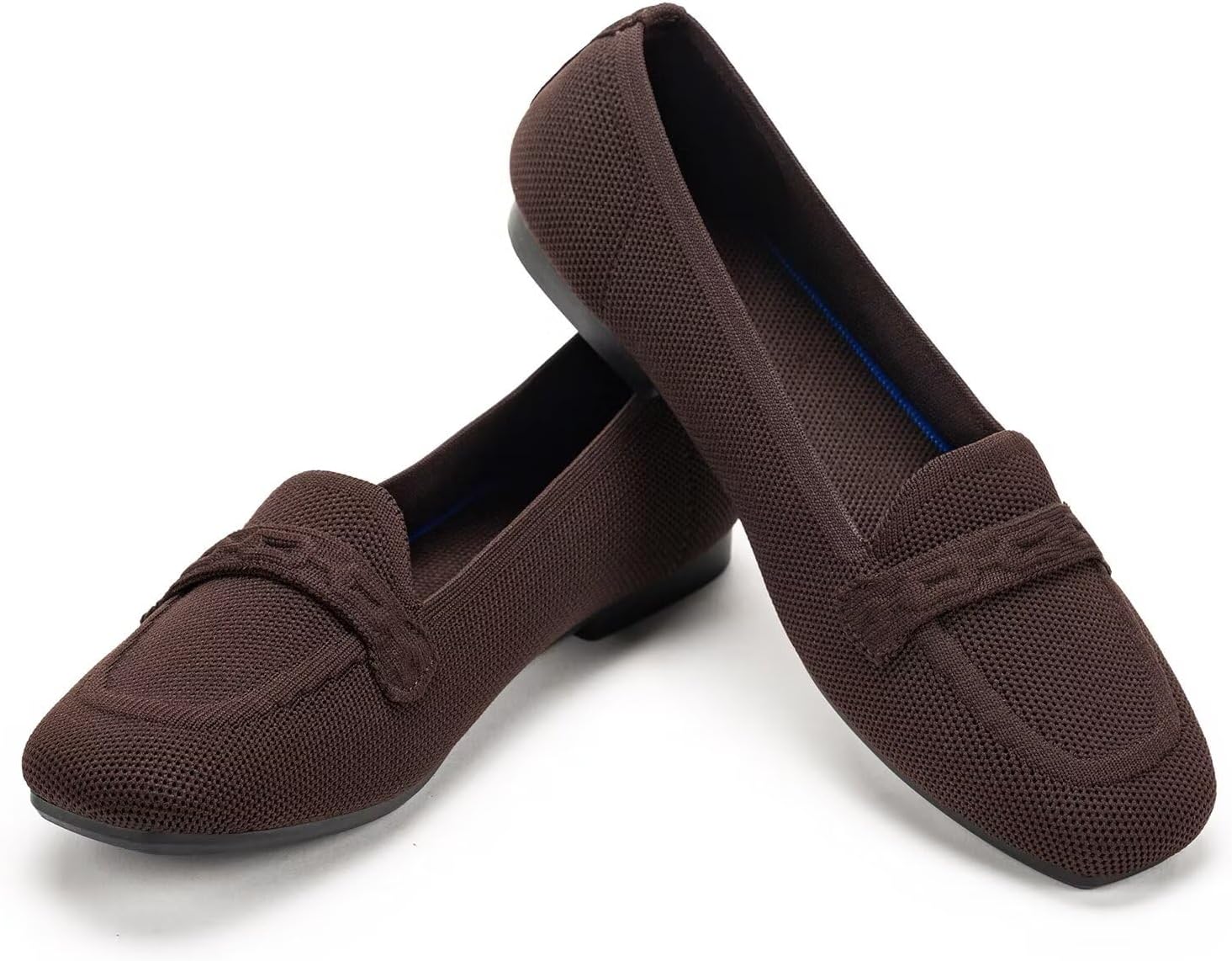 Frank Mully Women's Loafer Flats Square Toe Comfortable Office Work Shoes, Cute Penny Loafer Slip On Walking Driving Shoes - Image 2