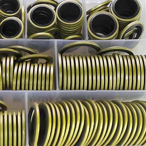 Miniatura 9 de XBVV - Kit surtido de 378 arandelas de sellado de metal NBR M6 M8 M10 M12 M14 M16 M18 M20 M22 M24 M27 M30 automotriz, junta de sello autocentrado,