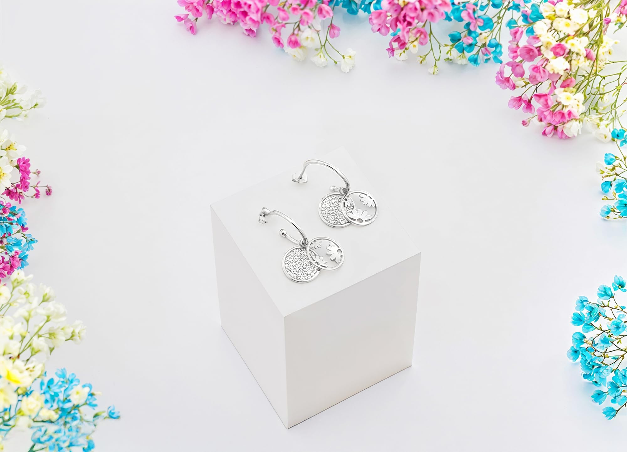 SOFIA MILANI - Damen Ohrringe 925 Silber - mit Zirkonia Steinen - Blumen Ohrhänger