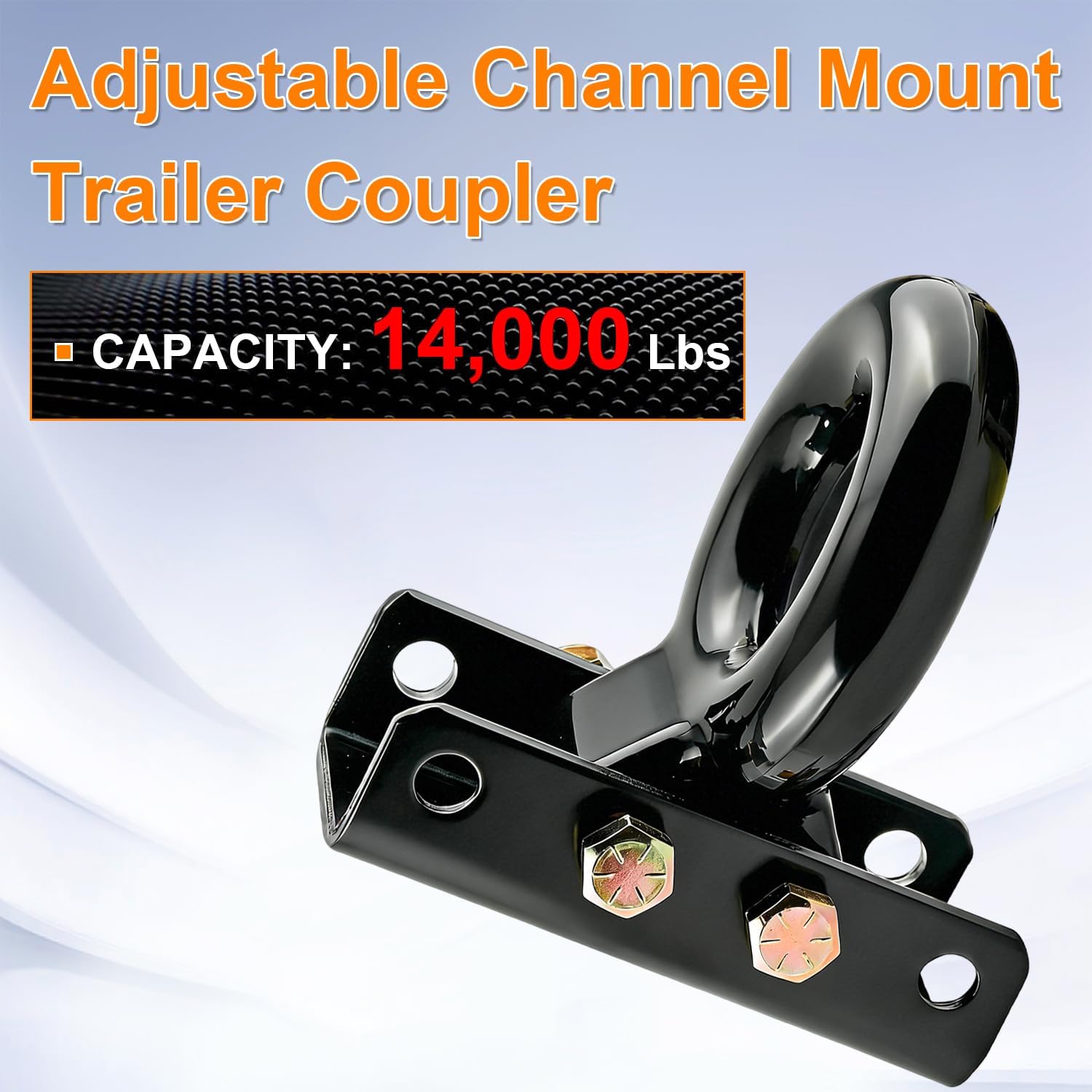 Adjustable Lunette Ring for Pintle Hitch – Heavy Duty 14,000 lbs Pintle Hitch Ring, 3-Position Channel Mount, 3" Inside Diameter, Trailer Towing,for Standard Pintle Ring & Lunette Ring Hitch Systems