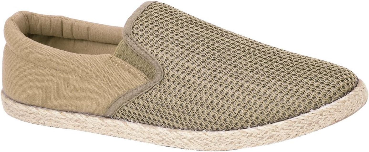 Mens Canvas Slip On Espadrille Plimsoll Casual Rope Pumps Loafer Deck Trainers Shoes Size 7-12 (7 UK, Sand)