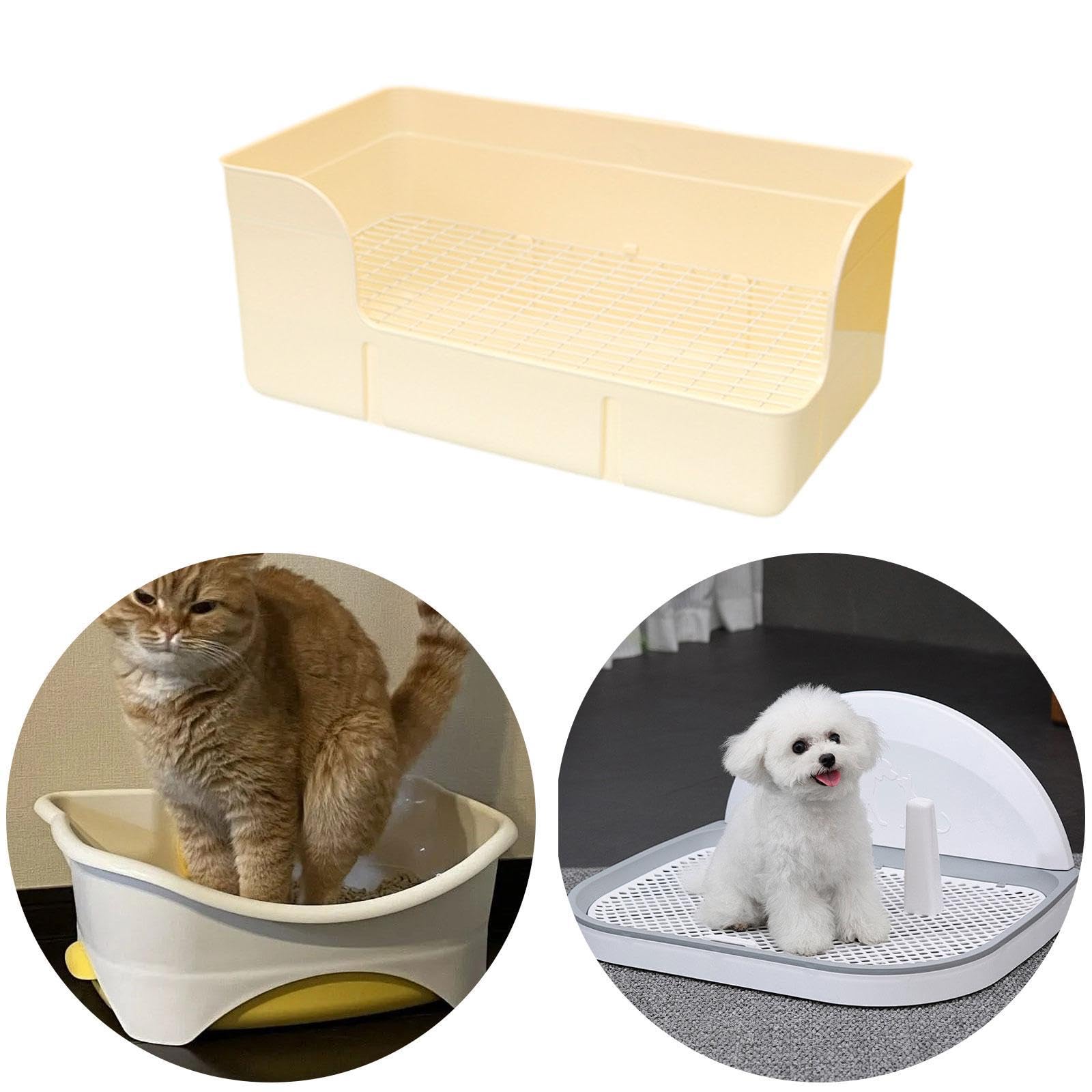Kaninchen Toilette, Ecktoilettenbehälter für Kleintiere im Käfig, Beige