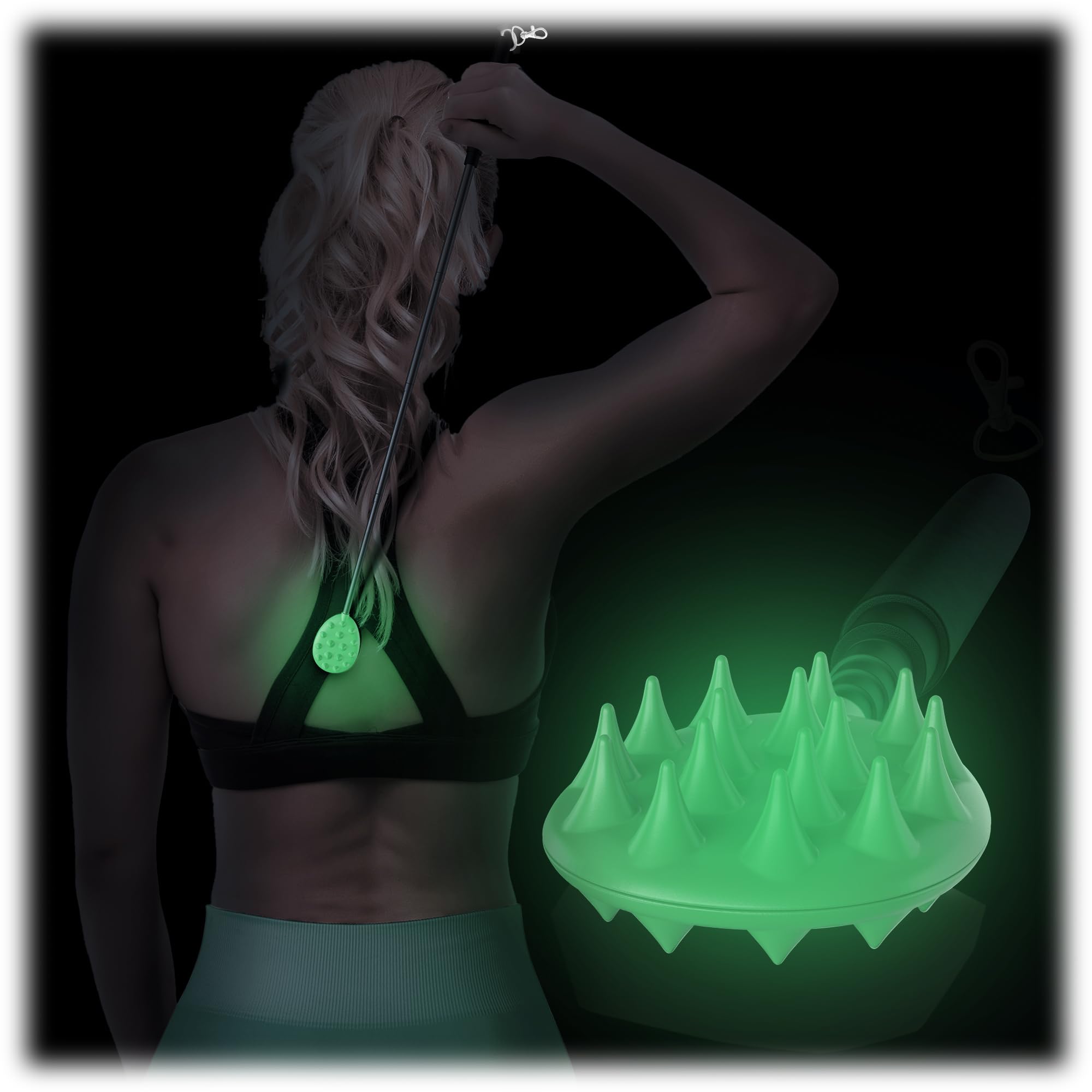 Cactus Scratcher Extendable Keychain Back Scratcher - 16" Long Stick Double Sided Retractable Scratching Tool for Hand, Neck, Head, and Body -