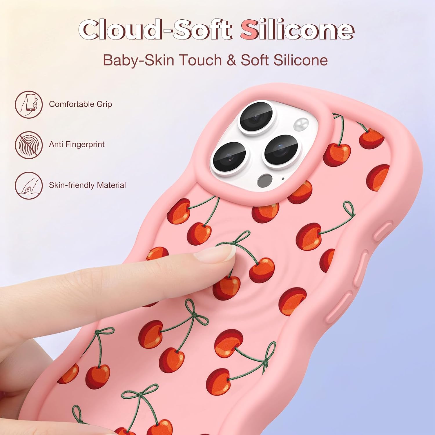 for iPhone 16 Pro Max Phone Case, Curly Wavy Frame with Cute Pattern image 2