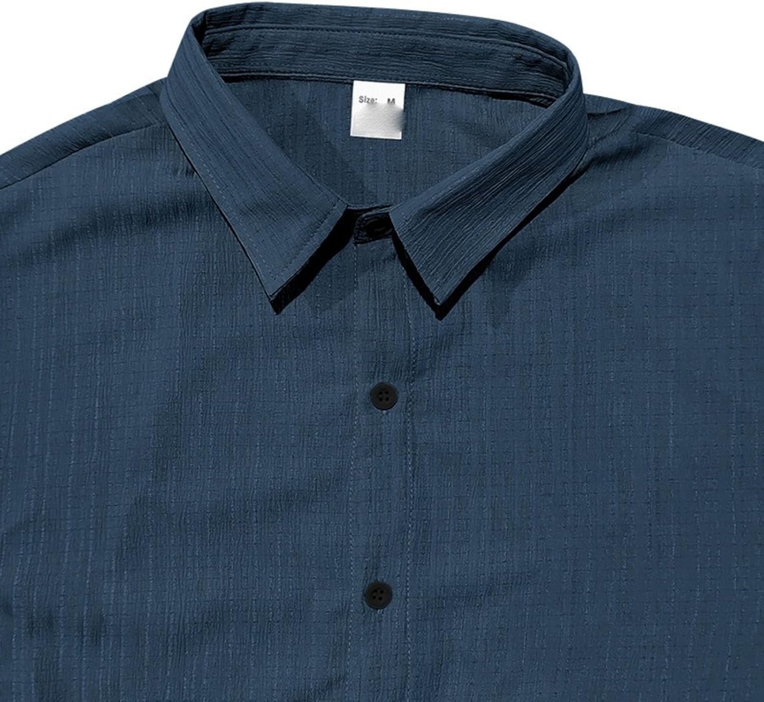 Men's Casual Track Suits 2 Piece Sets Summer Half Zip Short Sleeve Collared Shirt and Shorts