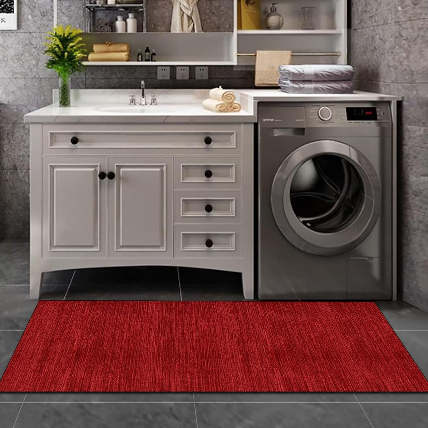 Abstracte loper, voor gang, keuken, wasbaar, antislip, 120 x 500 cm