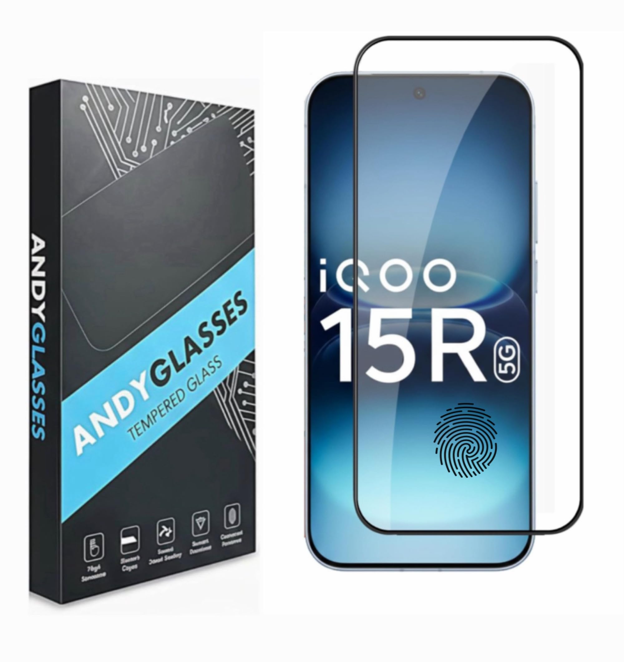 Tempered Glass Screen Protector Compatible For IQOO 15R 5G (Black) with Edge to Edge Coverage (Ultrasonic Fingerprint Working) and Easy Installation Kit,Pack Of 1-image-21