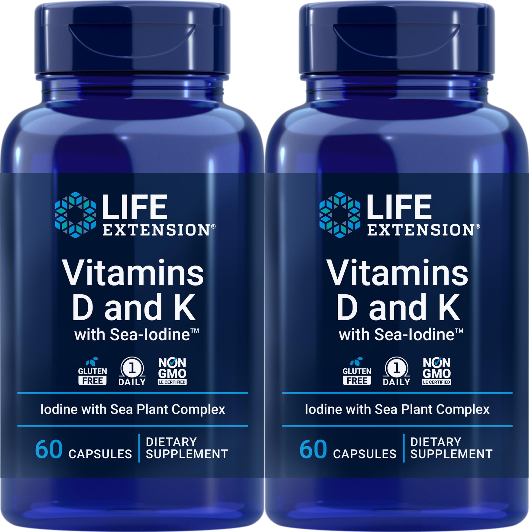 Vitamins D and K with Sea-Iodine 60 Capsules (2pack)