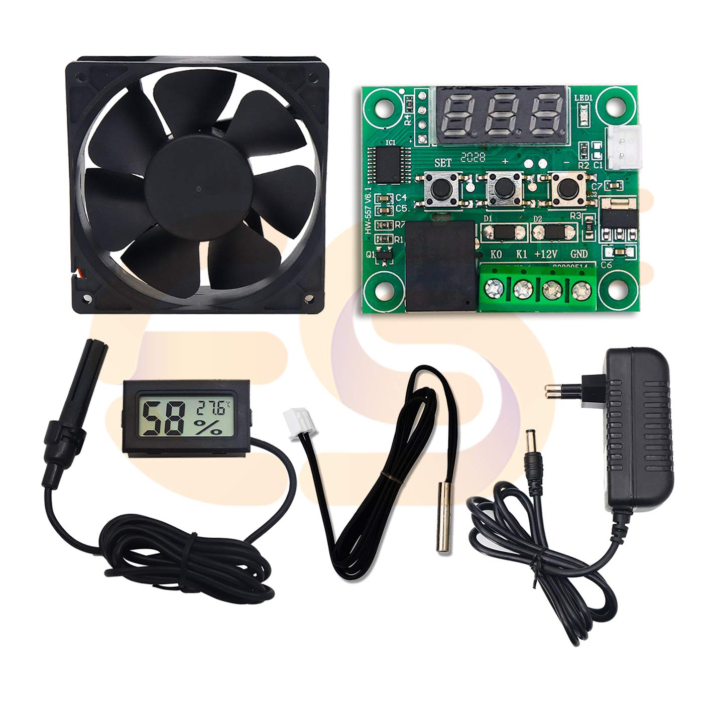 Electronic Spices Combo of W1209 50~100 digital temperature controller thermostat with 3inch fan + 12v 1amp adapter Mini LCD Digital Thermometer Hygrometer Temperature Meter (B08SQYDXKB) Amazon Price History, Amazon Price Tracker