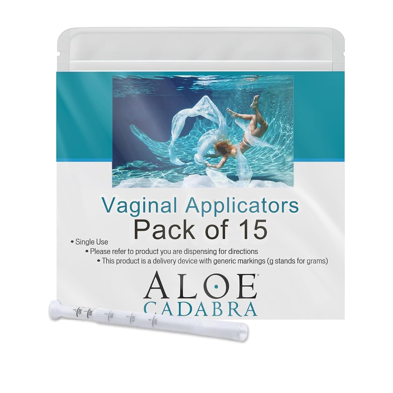 Aloe Cadabra Extra Disposable Vaginal Applicators, Individually Wrapped with Dosage Markings (30 Pack)