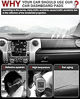 Vista 2 de Autorder Alfombrilla de Cubierta para Tablero para Toyota Tundra 2014-2021 Accesorios Cubierta para Salpicadero Alfombrilla de Franela Parasol