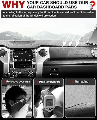 Vista 134 de Autorder Alfombrilla para tablero de instrumentos para Toyota 4Runner 1990-1995, accesorios para camioneta, cubierta de salpicadero, alfombrilla