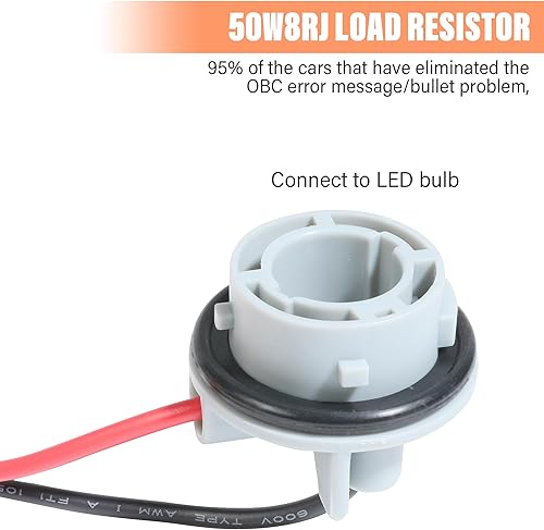 Miniatura 10 de RACOONA Adaptador de arnés de relé de bombilla de faros delanteros de 50 W y 6 ohmios, decodificador de errores antiparpadeo, accesorios de