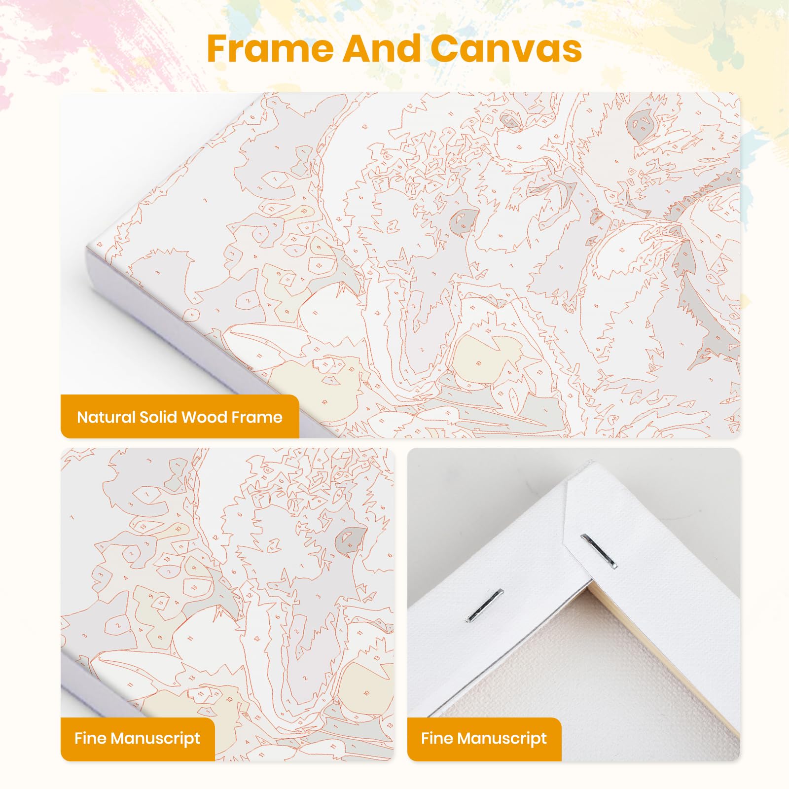 EOBROMD Conejo Pintar por Numeros Adultos, Cordero Pintura por Numeros con Marco, Vista de Ventana Kit de Pintura al óleo de Lienzo DIY para con Pinceles, Pigmento Acrílico, Decoración 30x30cm - 5