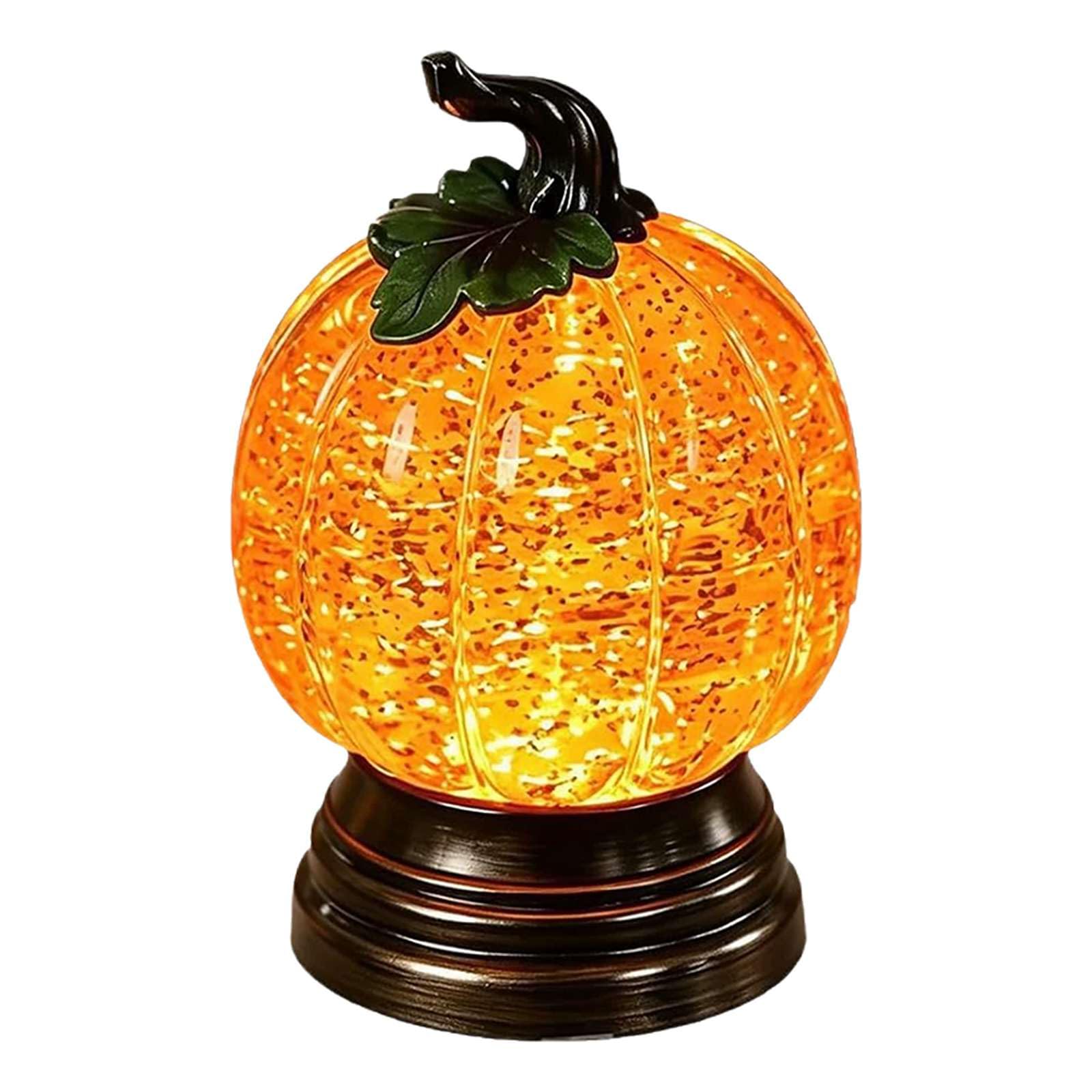 Halloween Pumpkin Snow Globe,Glitter Light Up Pumpkins Decoration