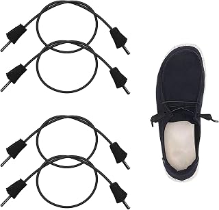 Elastic Shoelaces Strings Replacement Laces for Hey Dude Shoes，No-Tie Laces (Two Pairs)