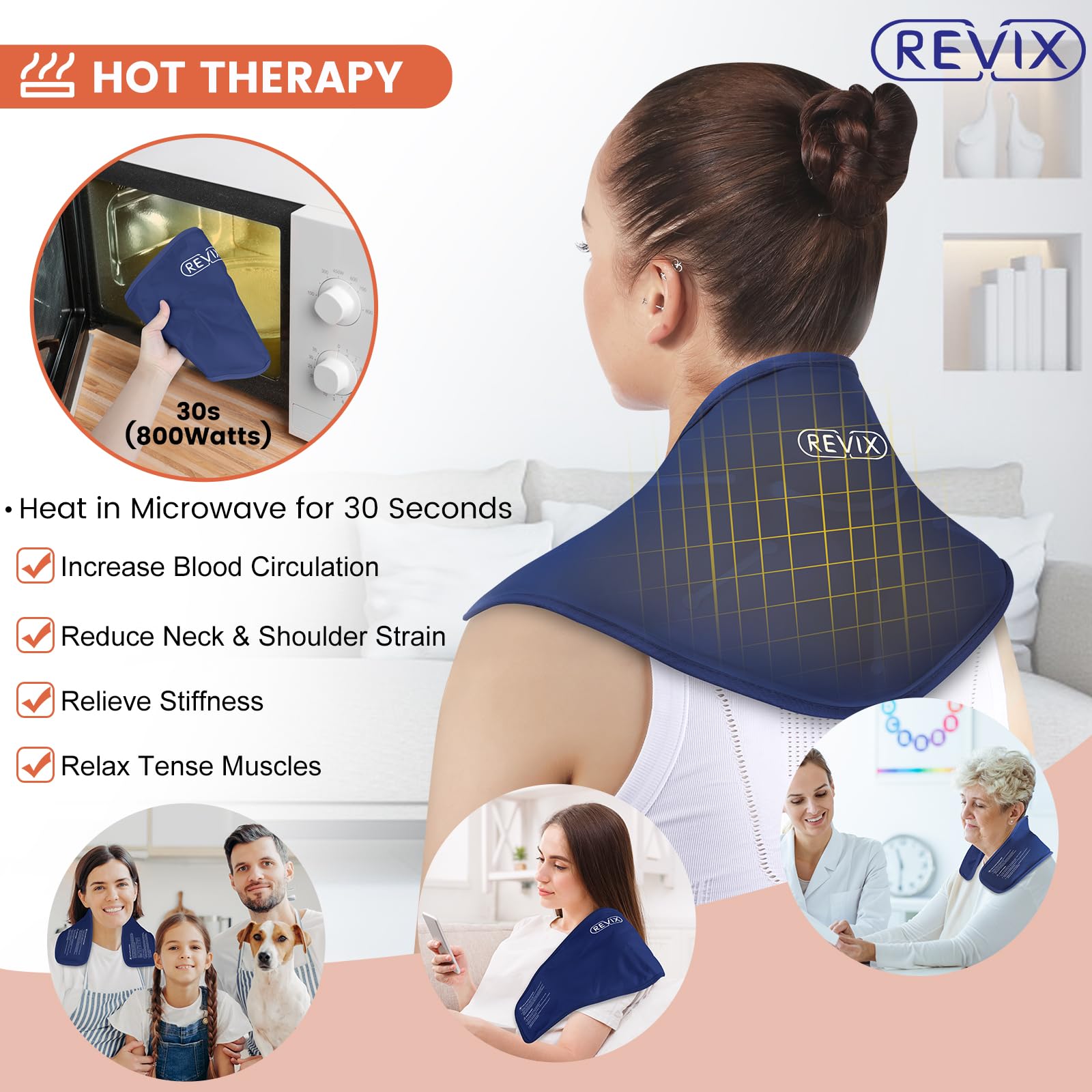 XL Neck Ice Pack For Injuries Reusable, Hot And Cold Pack For Neck And Shoulders