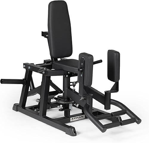 Titan Fitness Máquina de ejercicios de abductor y aductor de cadera con carga en placa, clasificada 250 libras, máquina estabilizadora combinada de