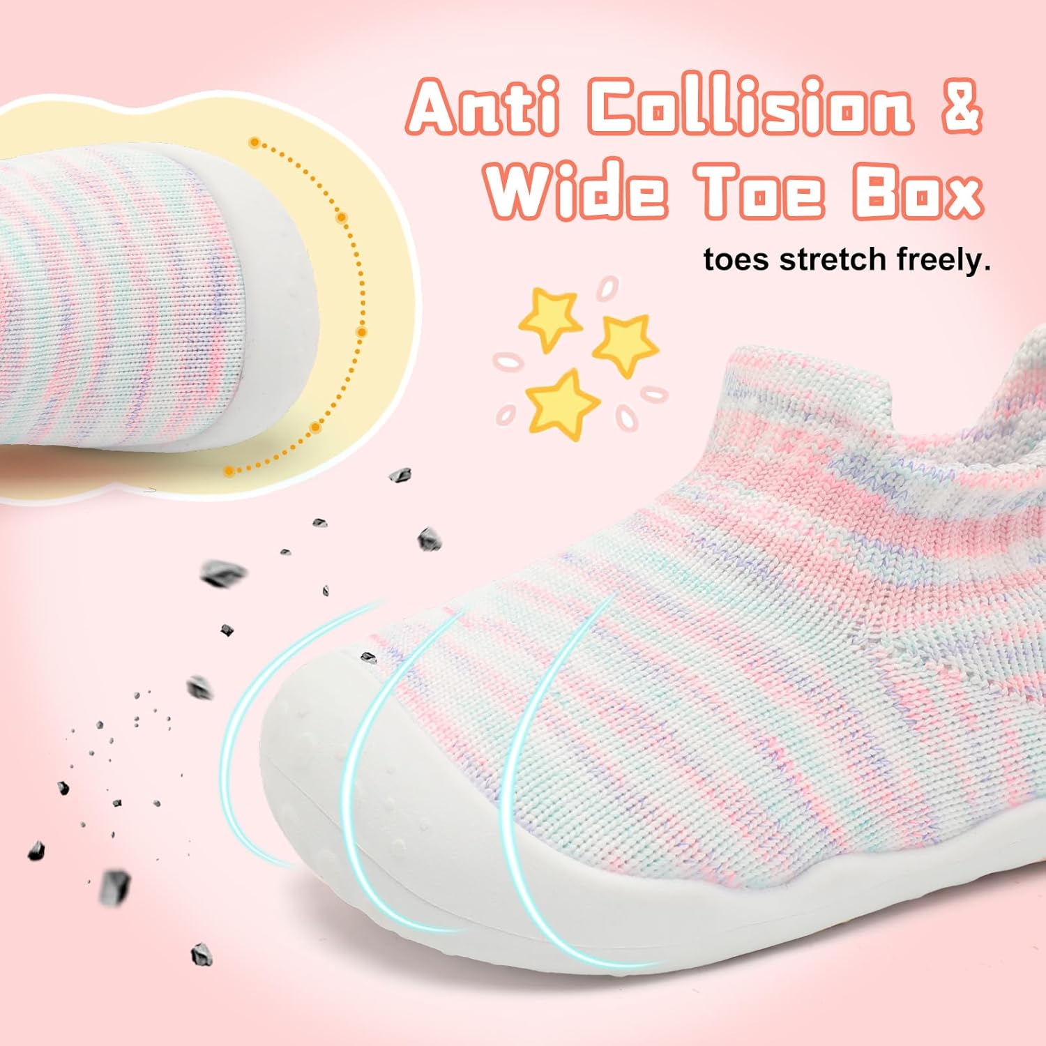 Centipede Demon Baby Shoes Baby Boys Girls Sock Shoes Breathable Infants Toddlers Slippers Indoor Outdoor Boots First Walking Shoe Slip On Sneakers Non Slip with Soft Rubber Soles - Image 3