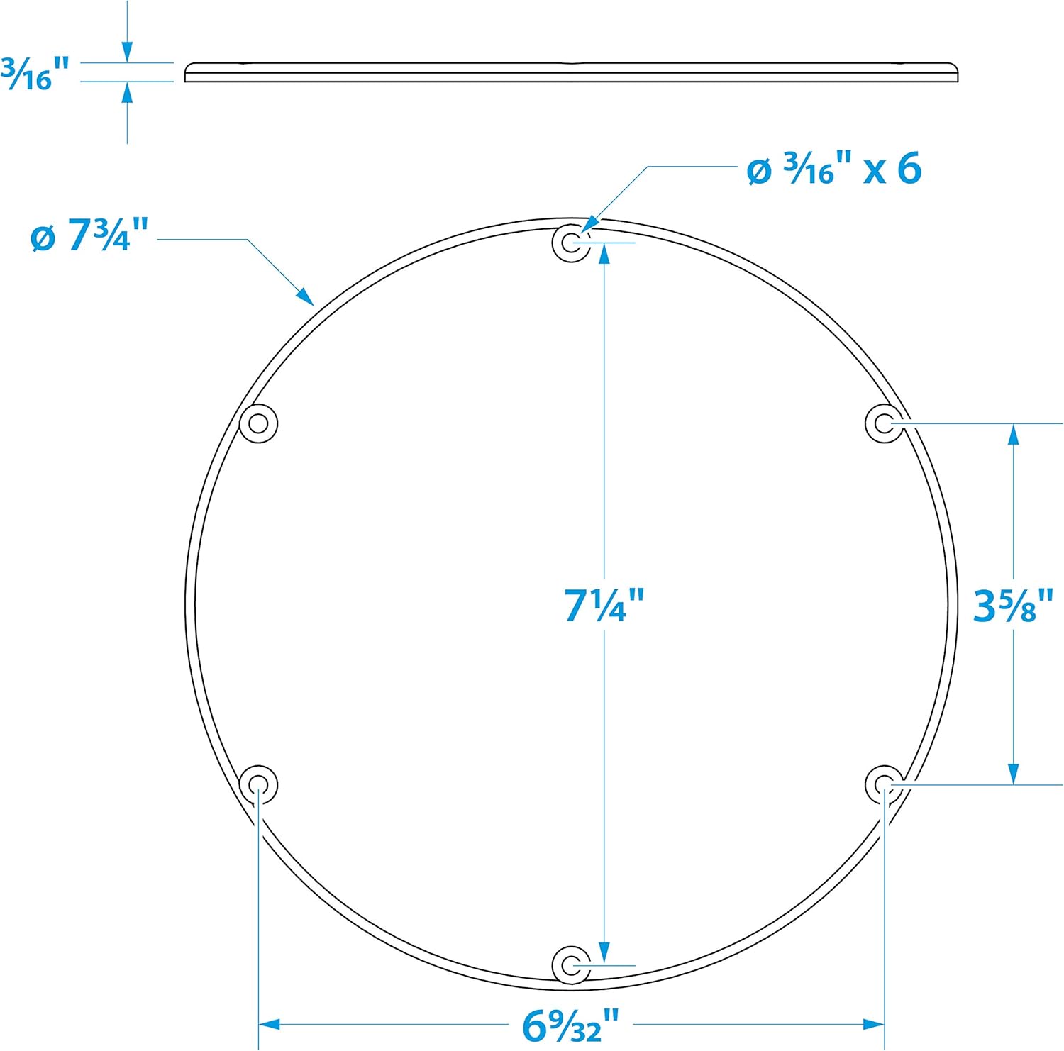 Seachoice Mounted Boat Plate Cover, Arctic White Finish, Up to 6 in. : Boating Equipment : Sports & Outdoors